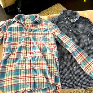 2 long sleeve shirts. JCrew (M) and Express (S)